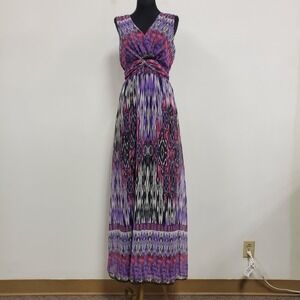 Vtg Rabbit Rabbit Rabbit Womens Y2K Ikat Babydoll Fairy Maxi Dress Size 10 Artsy